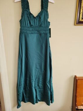 Wild Fable Teal Maxi Dress — Ruched Straps — Size Small — NWT